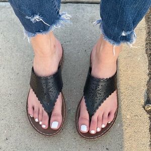 Black Vegan leather sandals